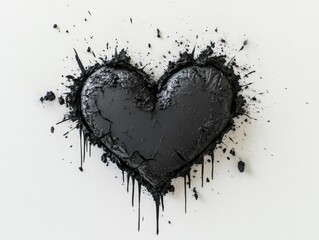 Black heart with paint