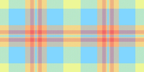 Yuletide plaid check background, stylish textile pattern seamless. Mockup fabric tartan texture vector in cyan and lime colors.