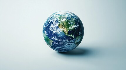 Fototapeta premium Earth day concept. Illustration of the green planet earth on a white background. Save the Earth concept. Happy Earth Day, 22 April. Ai generated image