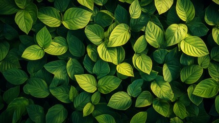 Green leaves forming a pattern -