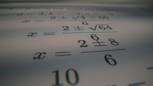 Mathematical Equations on Paper for Educational Use