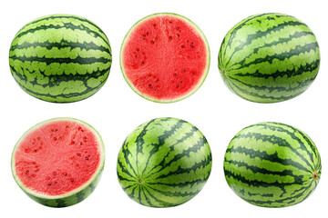 Watermelon isolated on white background, full depth of field