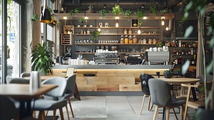 Obraz premium Premium coffee shops a modern establishment