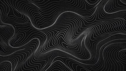 Topographic map background with particles. abstract wave topographic. modern curve dots lines background. Abstract white and block topographic contours map background.