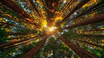 Forests in california filled with giant trees