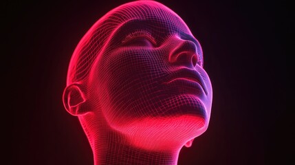 Obraz premium Red light on person's head