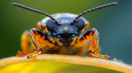 Fototapeta premium melolontha hippocastani insect macro photo -