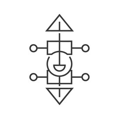 Abstract geometric symbol with triangles circles and squares