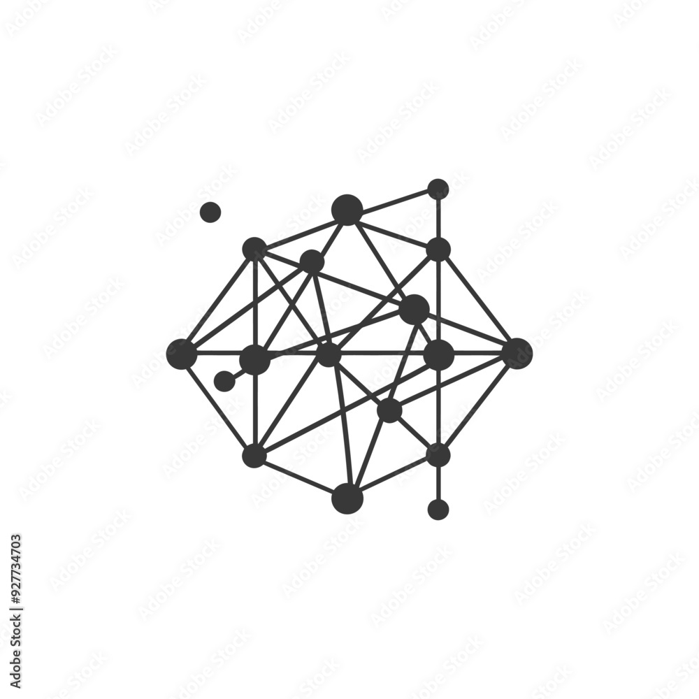 Poster abstract network of interconnected nodes and lines