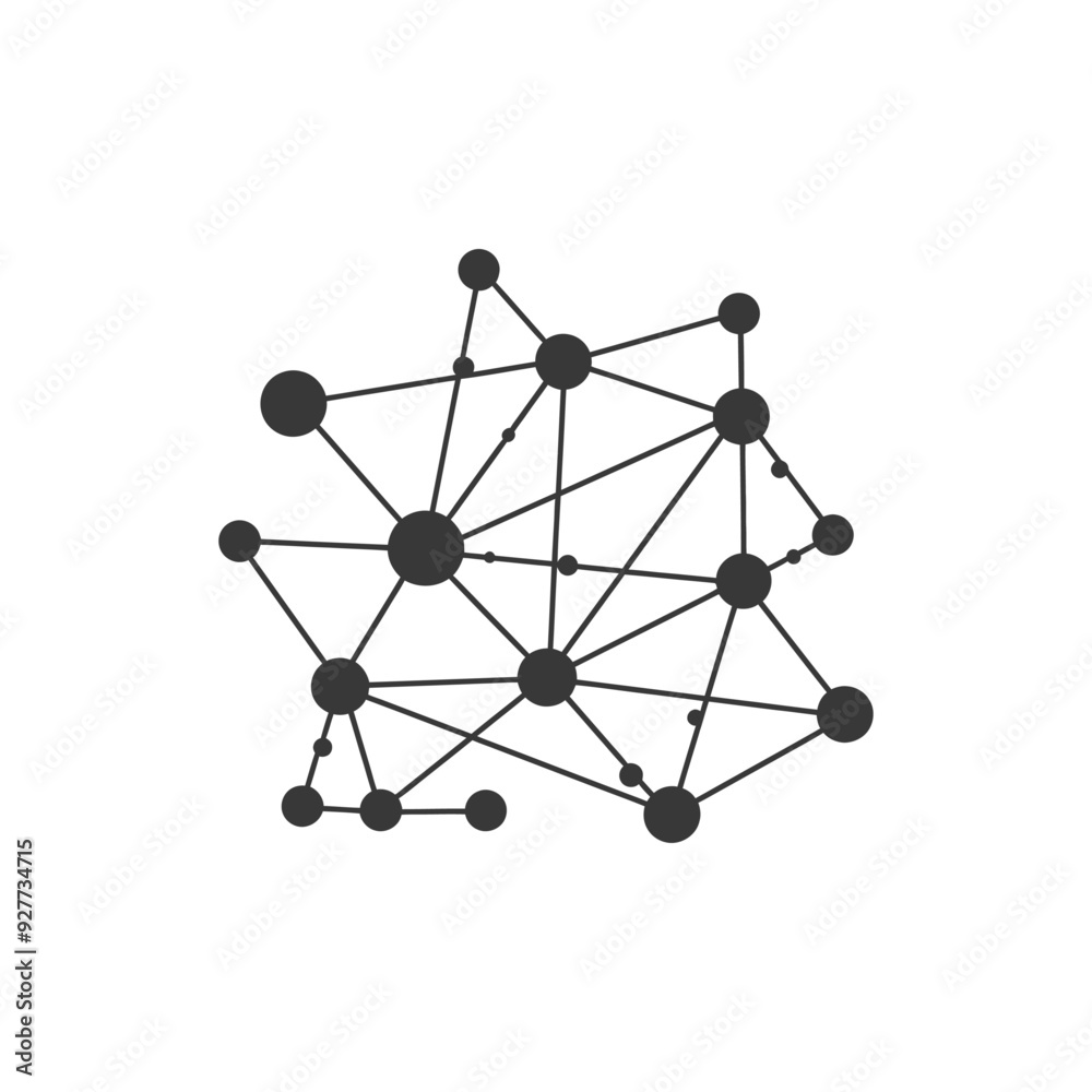 Poster abstract network structure with interconnected nodes