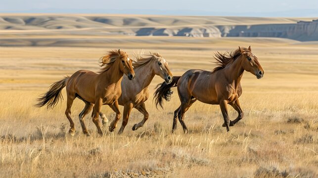 Kiger mustang horses with their wild nature