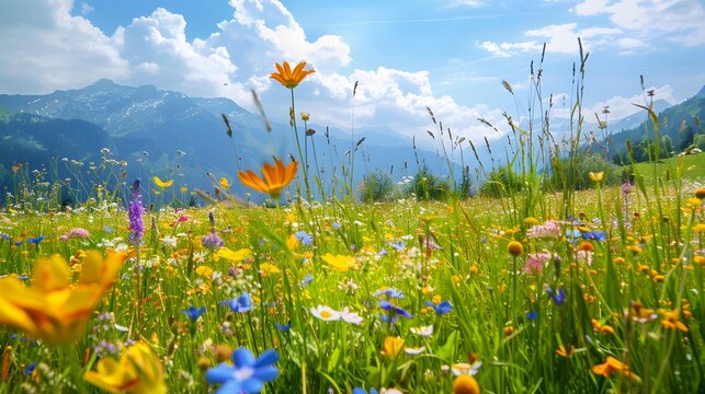 Switzerlands vibrant meadows
