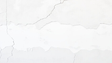 Crack on white concrete wall texture, Cracked wall background. Cracked wall texture grunge damage stain background. Grey dirty old crack broken concrete wall, monochrome, black and white