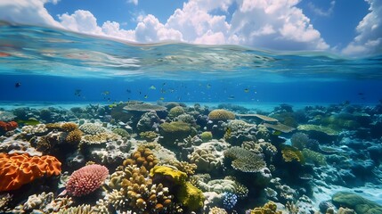Fototapeta premium The world of maldives with its coral reefs