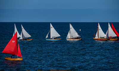 Sail boats racing off the isle of Anglesey