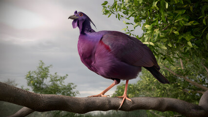Purple Swamphen Bird in Nature, Photo Realistic, Wallpaper, Cover and Screen for Smartphone, Cell Phone, Computer, Laptop, 9:16 and 16:9 Format
