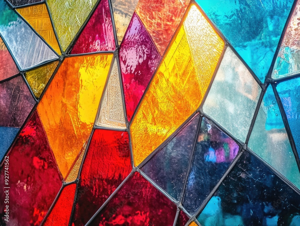 Canvas Prints colorful stained glass window close up