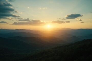 Sunset Over Mountains