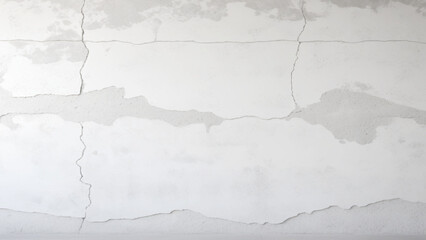 Crack on white concrete wall texture, Cracked wall background. Cracked wall texture grunge damage stain background. Grey dirty old crack broken concrete wall, monochrome, black and white