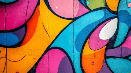 Fototapeta premium Abstract colorful graffiti wall, perfect for an artistic pop art background or creative backdrop