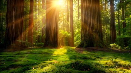 Obraz premium An oasis among the redwoods where majestic trees image