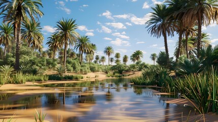 Obraz premium Oasessque hidden in the heart Sahara
