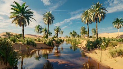 Obraz premium Oases spectacular hidden away among the endless sands
