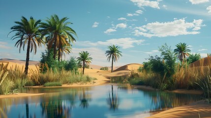 Fototapeta premium Incredible oases hidden among the endless sands