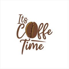 Vector coffee bean lettering for coffee time greetings.