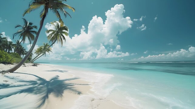 Clouds above a tropical beach their shadows fall image