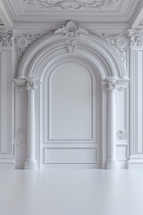 Digital backdrop, Classic, Vintage, Luxury Wall backdrop, wall and floor, White, composite background.