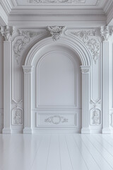Digital backdrop, Classic, Vintage, Luxury Wall backdrop, wall and floor, White, composite background.
