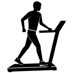 Treadmill a man silhouette art vector