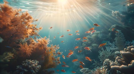 Obraz premium Ocean at sunrise spectacular with the morning sun