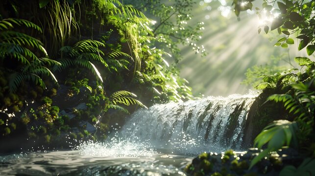 An edge with a waterfall where the water img