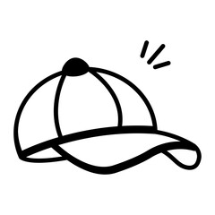 A drawing style icon of p cap 