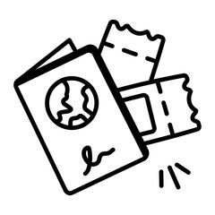 A drawing style icon of passport 