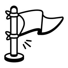A drawing style icon of camping flag 