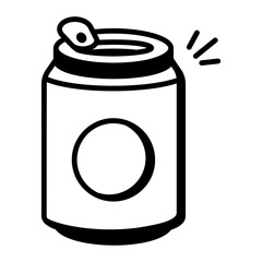 A doodle style icon of drink can 