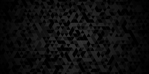 Vector seamless pattern triangle geometric repeating technology triangle black, gray texture. Abstract digital grid light pattern black and gray Polygon Mosaic triangle, business corporate background.