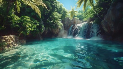 Naklejka premium Islands lagoons floating on turquoise waters