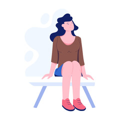Woman dreaming illustration in flat style 