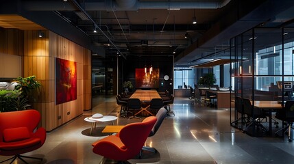 The office is contemporary with innovative design