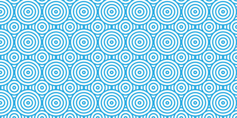 Abstract traditional geometric overlapping creative wave circle minimal lapping textile round vector texture. blue and white fabric element repeat swirl geometrical background.