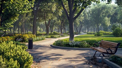 Obraz premium Park an area for walking pets equipped