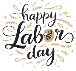 Obraz premium Happy Labor Day Typography Image Vactor Style