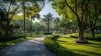 Fototapeta premium Parks serving as oases of nature offer residents