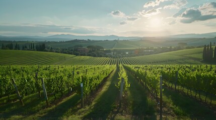 Fototapeta premium Landscape the magnificent vineyards of tuscany