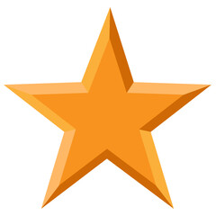 Orange star on a white background