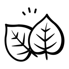 Bodhi leaves sketchy style icon 